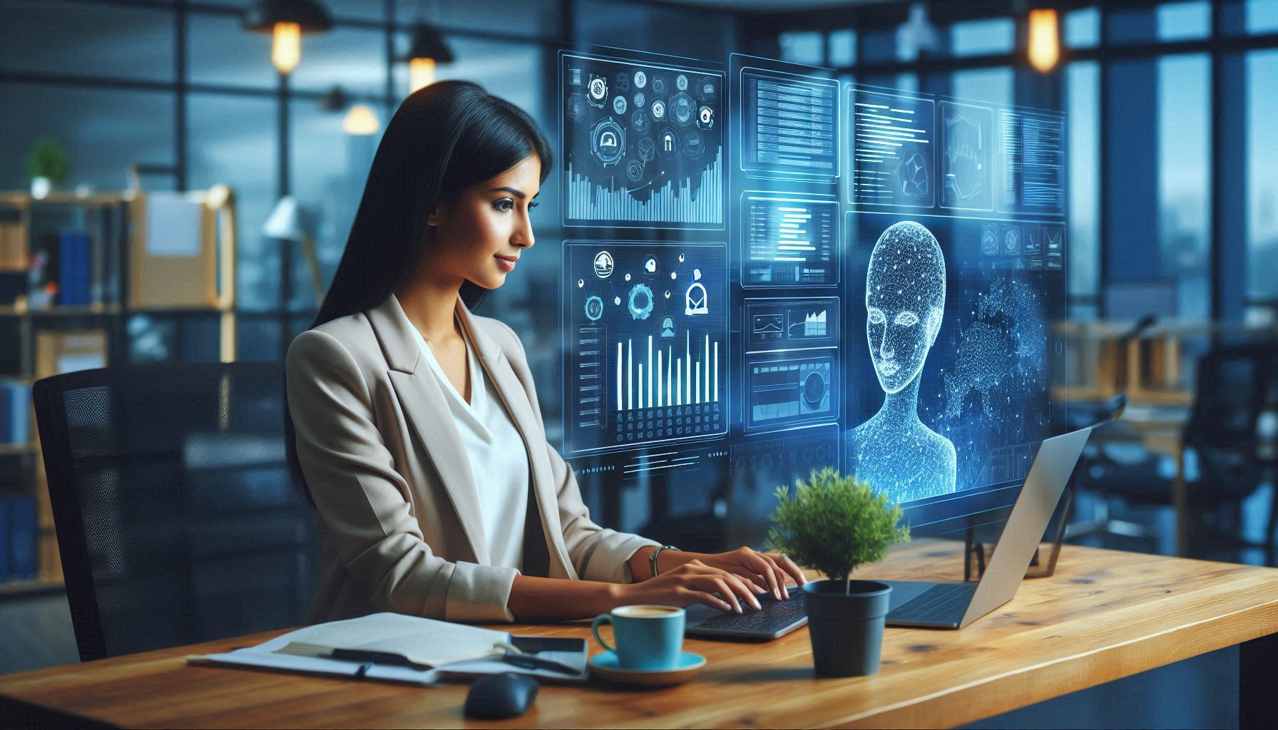 AI marketing eszközök működés közben. AI alkalmazása a tartalommarketing automatizálásában.